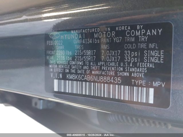 Photo 8 VIN: KM8K6CAB6NU888435 - HYUNDAI KONA 