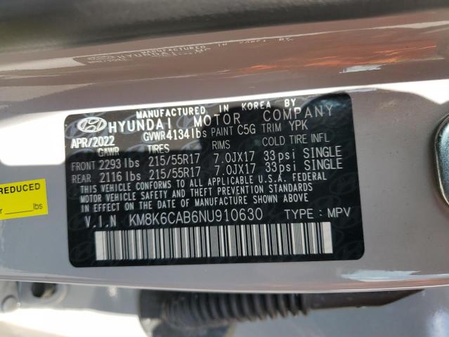 Photo 11 VIN: KM8K6CAB6NU910630 - HYUNDAI KONA SEL 