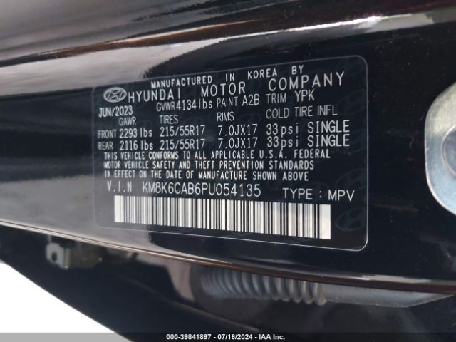 Photo 8 VIN: KM8K6CAB6PU054135 - HYUNDAI KONA 