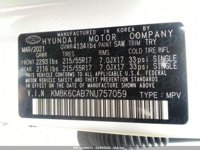 Photo 8 VIN: KM8K6CAB7NU757059 - HYUNDAI KONA 