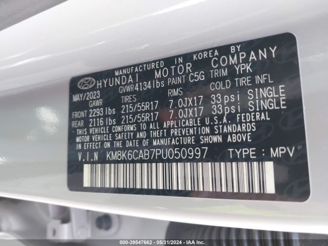 Photo 8 VIN: KM8K6CAB7PU050997 - HYUNDAI KONA 