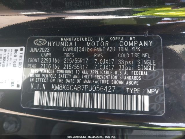 Photo 8 VIN: KM8K6CAB7PU056427 - HYUNDAI KONA 