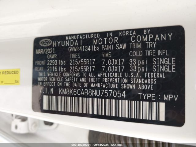 Photo 8 VIN: KM8K6CAB8NU757054 - HYUNDAI KONA 