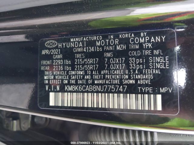 Photo 8 VIN: KM8K6CAB8NU775747 - HYUNDAI KONA 