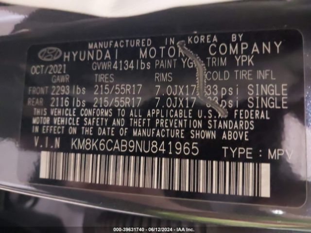 Photo 8 VIN: KM8K6CAB9NU841965 - HYUNDAI KONA 