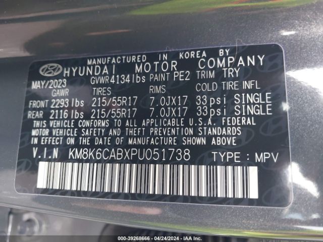 Photo 8 VIN: KM8K6CABXPU051738 - HYUNDAI KONA 