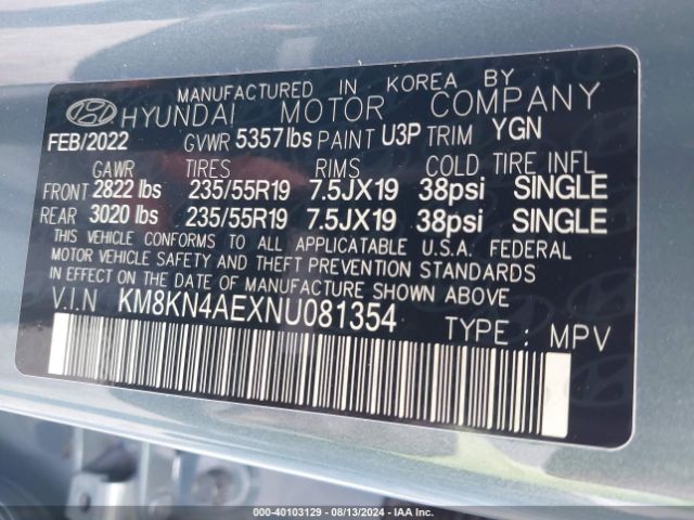 Photo 8 VIN: KM8KN4AEXNU081354 - HYUNDAI IONIQ 5 