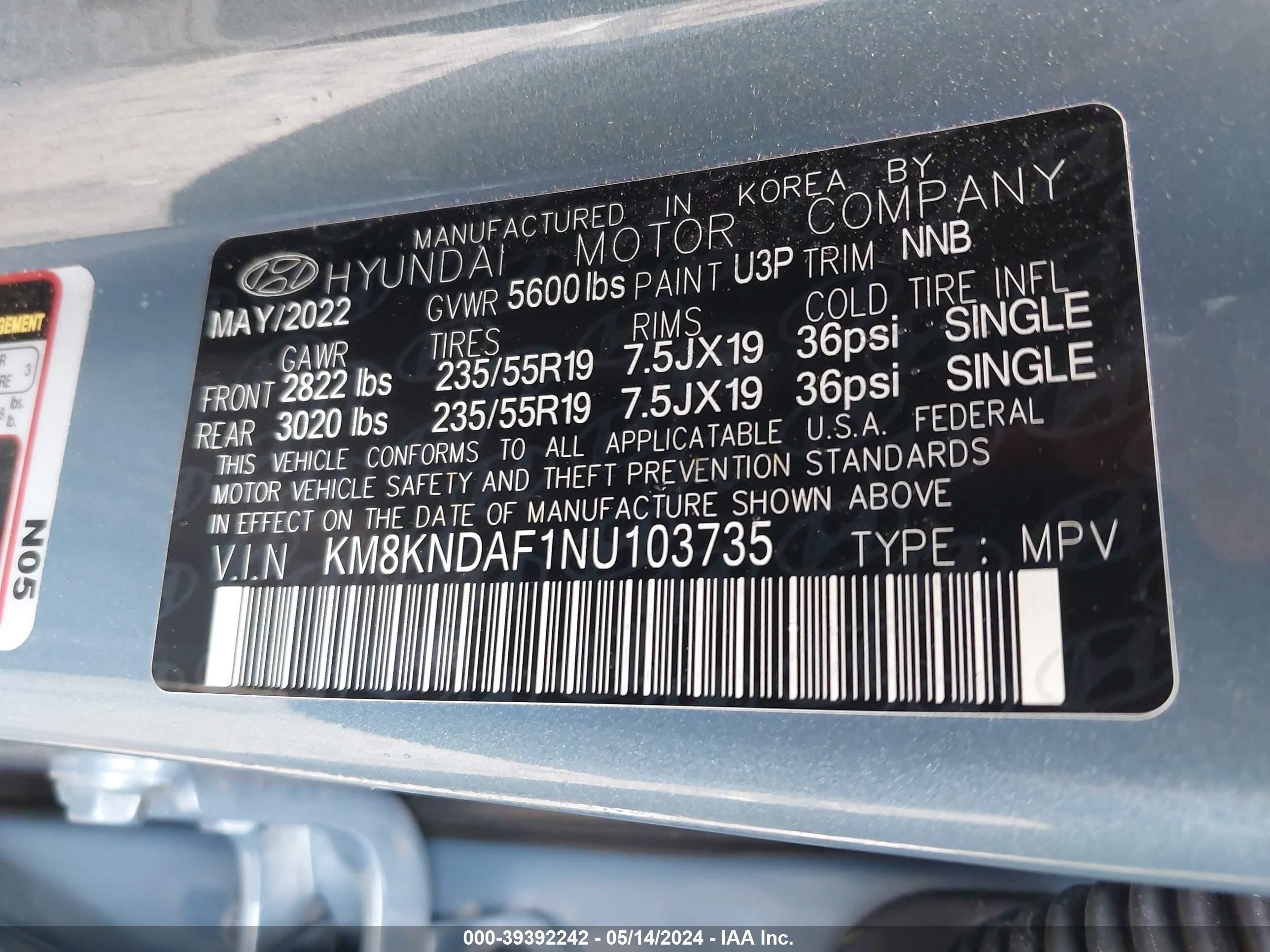 Photo 7 VIN: KM8KNDAF1NU103735 - HYUNDAI IONIQ 5 