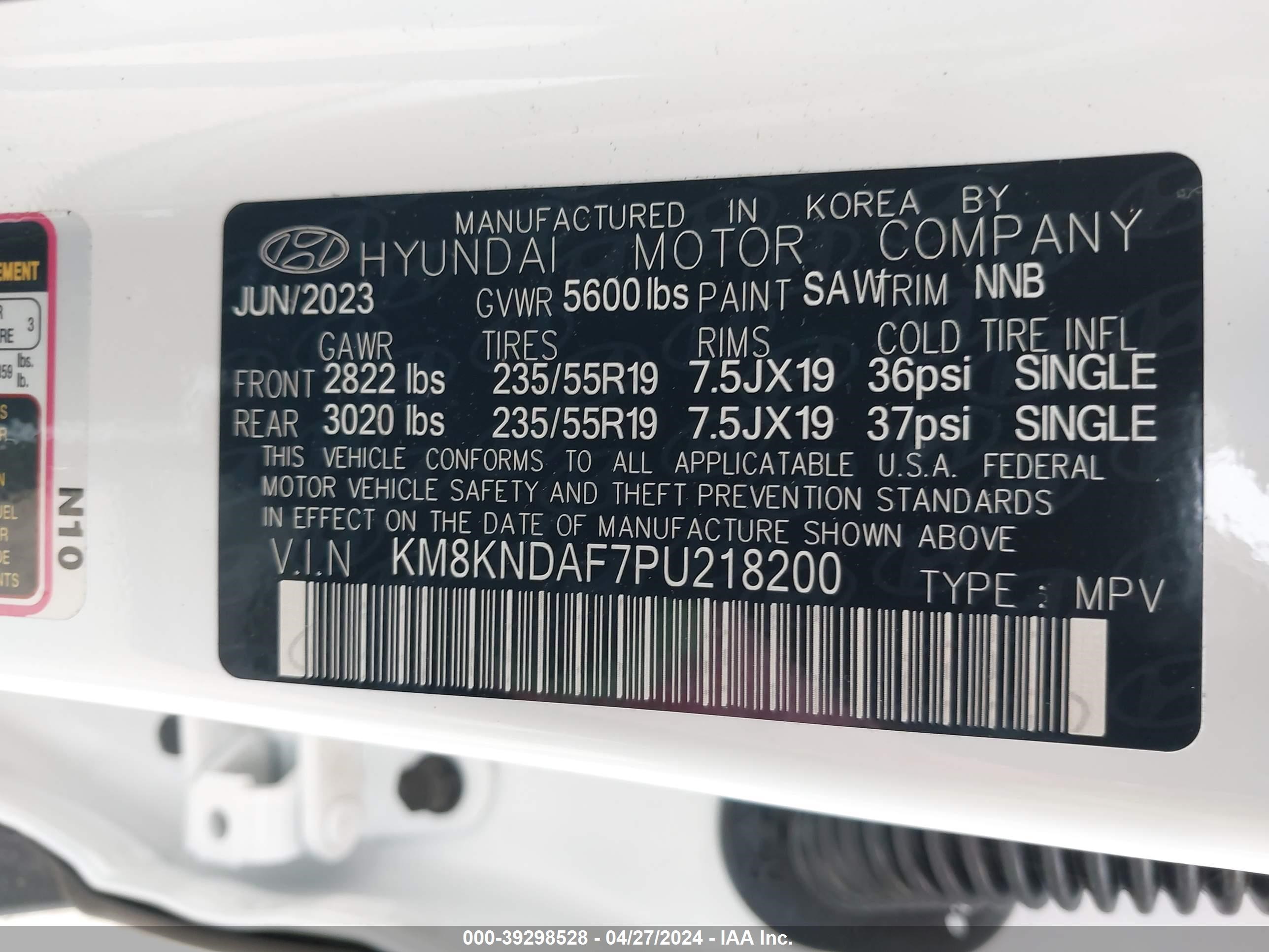 Photo 8 VIN: KM8KNDAF7PU218200 - HYUNDAI IONIQ 5 