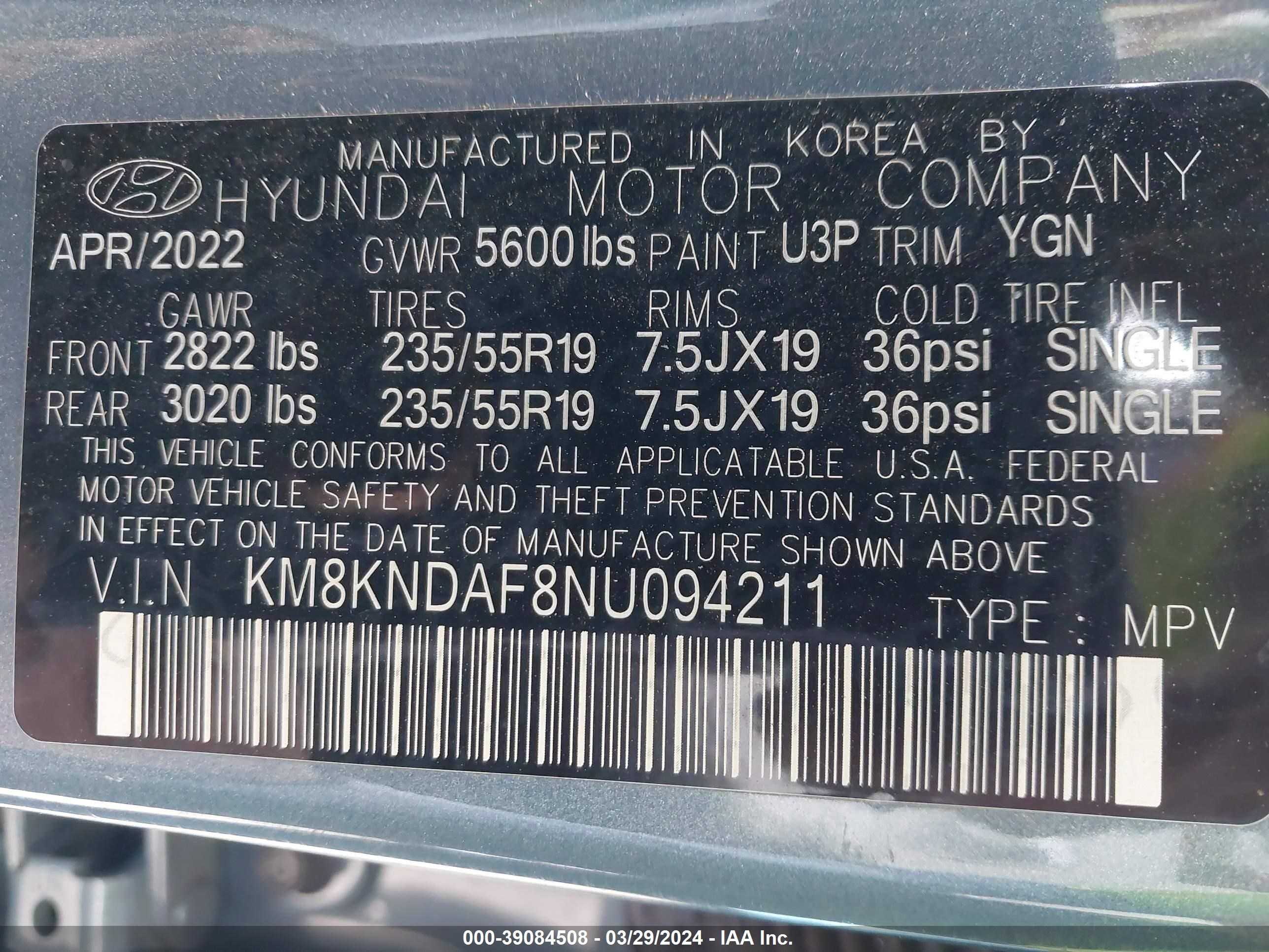 Photo 8 VIN: KM8KNDAF8NU094211 - HYUNDAI IONIQ 5 