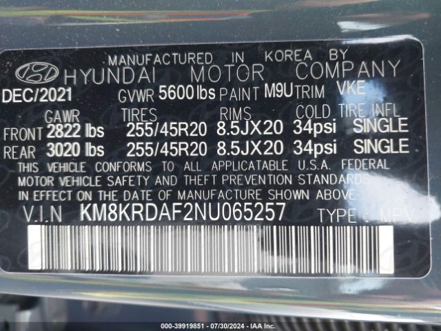 Photo 8 VIN: KM8KRDAF2NU065257 - HYUNDAI IONIQ 5 