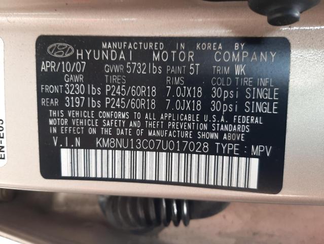 Photo 9 VIN: KM8NU13C07U017028 - HYUNDAI VERACRUZ G 