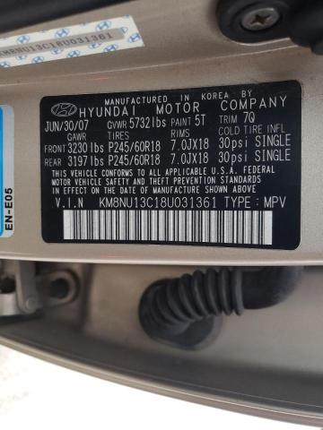 Photo 9 VIN: KM8NU13C18U031361 - HYUNDAI VERACRUZ G 