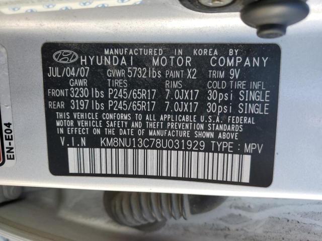 Photo 9 VIN: KM8NU13C78U031929 - HYUNDAI VERACRUZ 