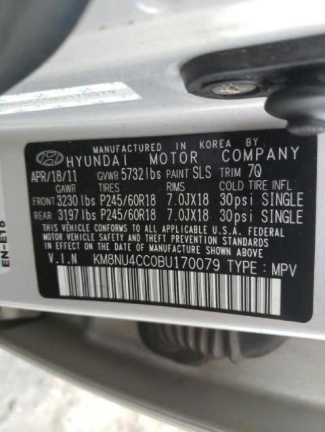 Photo 9 VIN: KM8NU4CC0BU170079 - HYUNDAI VERACRUZ G 