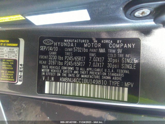 Photo 8 VIN: KM8NU4CC1BU149810 - HYUNDAI VERACRUZ 