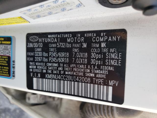 Photo 9 VIN: KM8NU4CC2BU142008 - HYUNDAI VERACRUZ G 