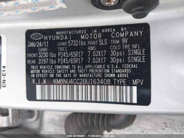 Photo 8 VIN: KM8NU4CC2BU163408 - HYUNDAI VERACRUZ 