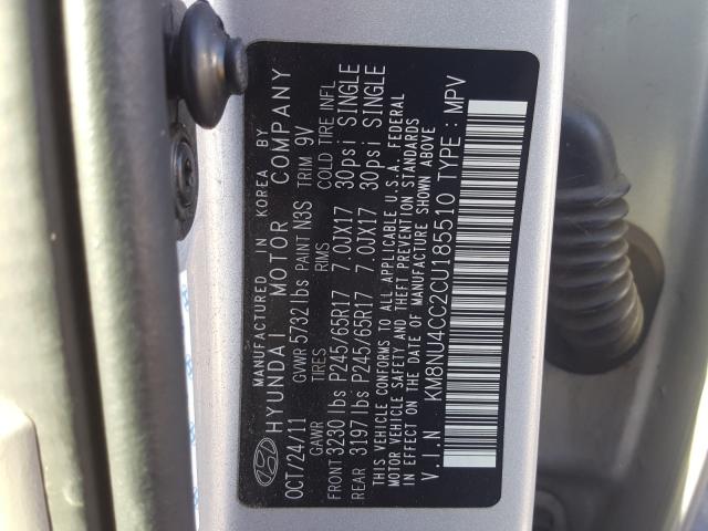 Photo 9 VIN: KM8NU4CC2CU185510 - HYUNDAI VERACRUZ G 