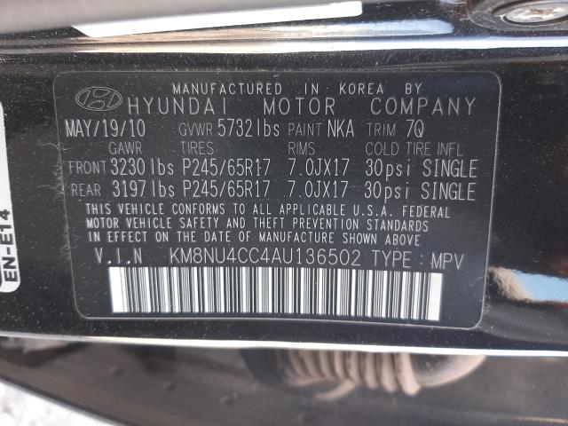 Photo 9 VIN: KM8NU4CC4AU136502 - HYUNDAI VERACRUZ G 