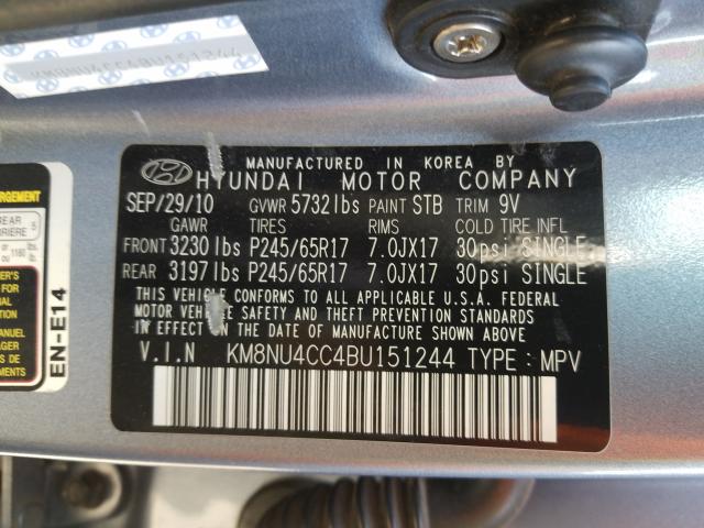 Photo 9 VIN: KM8NU4CC4BU151244 - HYUNDAI VERACRUZ G 