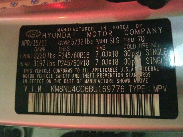 Photo 9 VIN: KM8NU4CC6BU169776 - HYUNDAI VERACRUZ G 