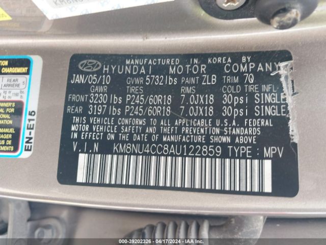 Photo 8 VIN: KM8NU4CC8AU122859 - HYUNDAI VERACRUZ 