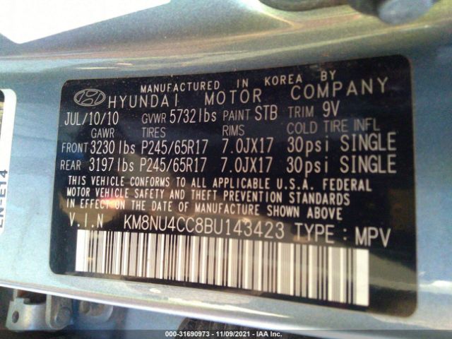 Photo 8 VIN: KM8NU4CC8BU143423 - HYUNDAI VERACRUZ 