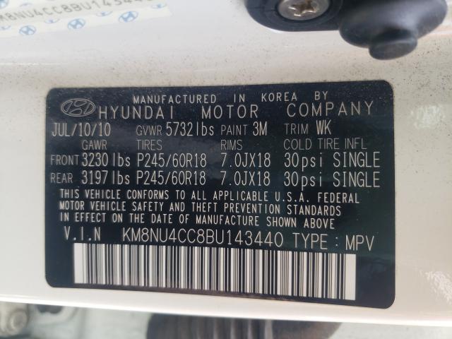 Photo 9 VIN: KM8NU4CC8BU143440 - HYUNDAI VERACRUZ G 