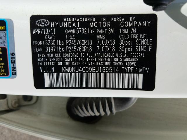 Photo 9 VIN: KM8NU4CC9BU169514 - HYUNDAI VERACRUZ G 