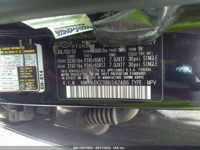 Photo 8 VIN: KM8NUDCC5BU142486 - HYUNDAI VERACRUZ 