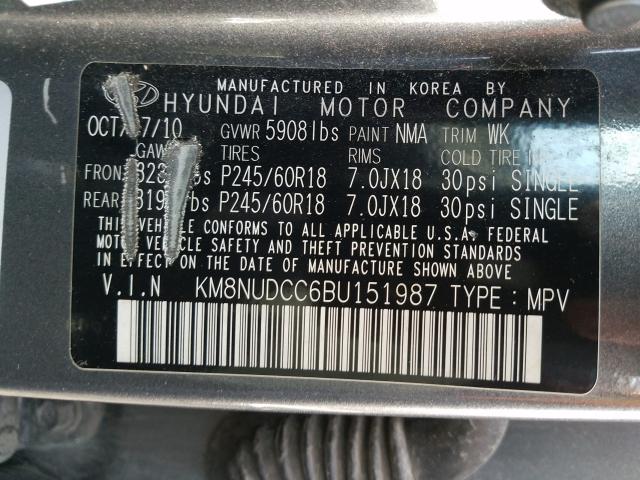 Photo 9 VIN: KM8NUDCC6BU151987 - HYUNDAI VERACRUZ G 