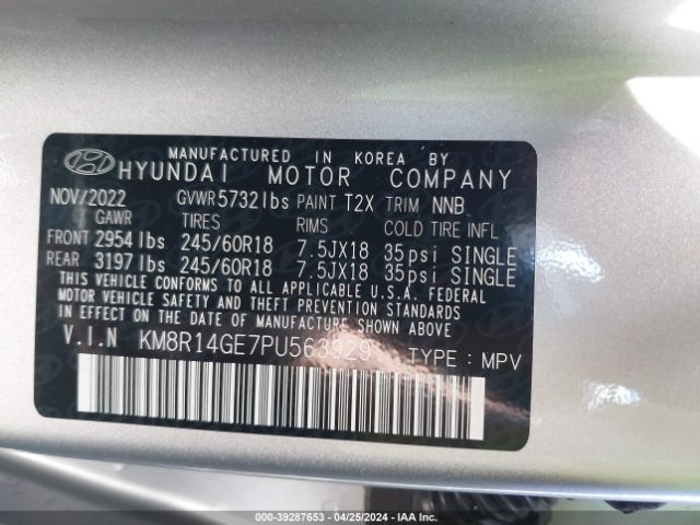 Photo 8 VIN: KM8R14GE7PU563929 - HYUNDAI PALISADE 