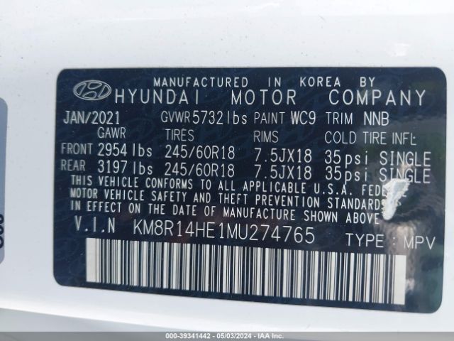 Photo 8 VIN: KM8R14HE1MU274765 - HYUNDAI PALISADE 