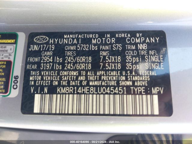 Photo 8 VIN: KM8R14HE8LU045451 - HYUNDAI PALISADE 