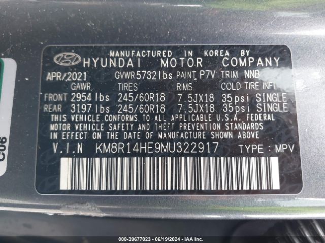 Photo 8 VIN: KM8R14HE9MU322917 - HYUNDAI PALISADE 