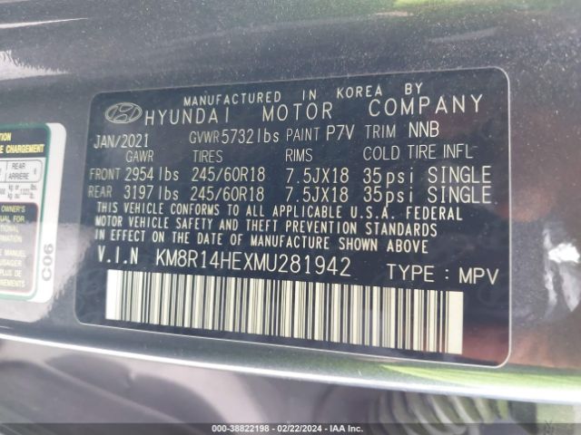 Photo 8 VIN: KM8R14HEXMU281942 - HYUNDAI PALISADE 