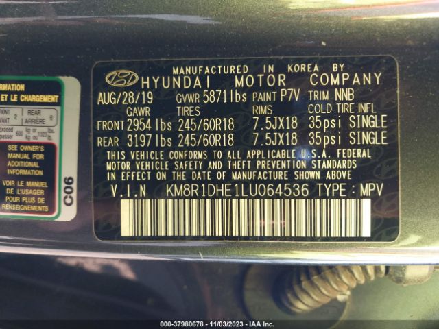 Photo 8 VIN: KM8R1DHE1LU064536 - HYUNDAI PALISADE 