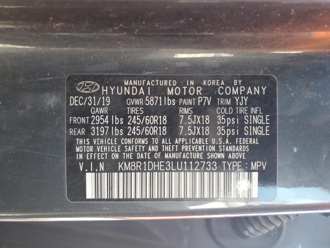 Photo 12 VIN: KM8R1DHE3LU112733 - HYUNDAI PALISADE 