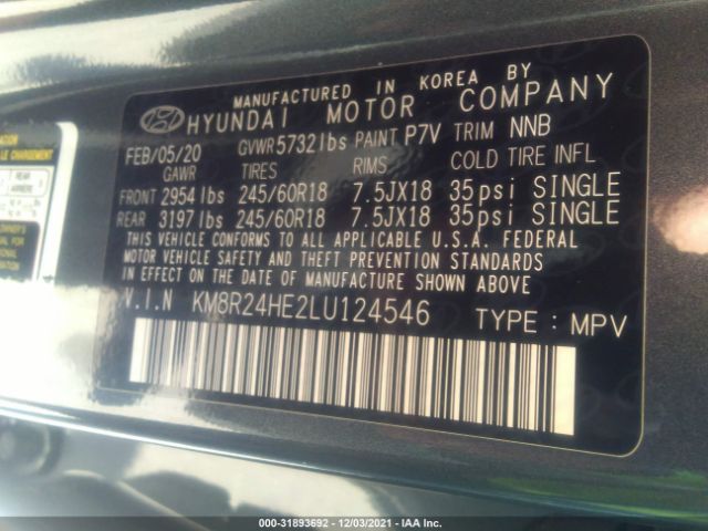 Photo 8 VIN: KM8R24HE2LU124546 - HYUNDAI PALISADE 