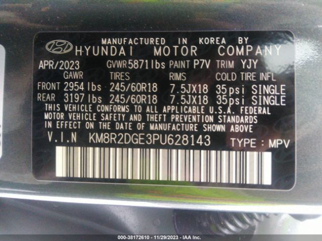 Photo 8 VIN: KM8R2DGE3PU628143 - HYUNDAI PALISADE 