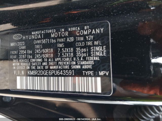 Photo 8 VIN: KM8R2DGE6PU643591 - HYUNDAI PALISADE 