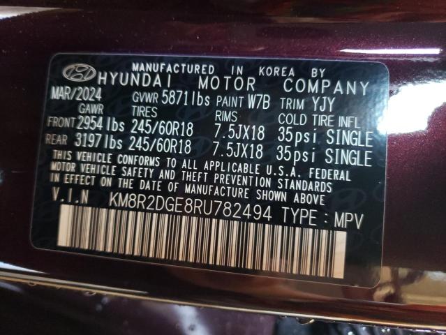 Photo 13 VIN: KM8R2DGE8RU782494 - HYUNDAI PALISADE S 