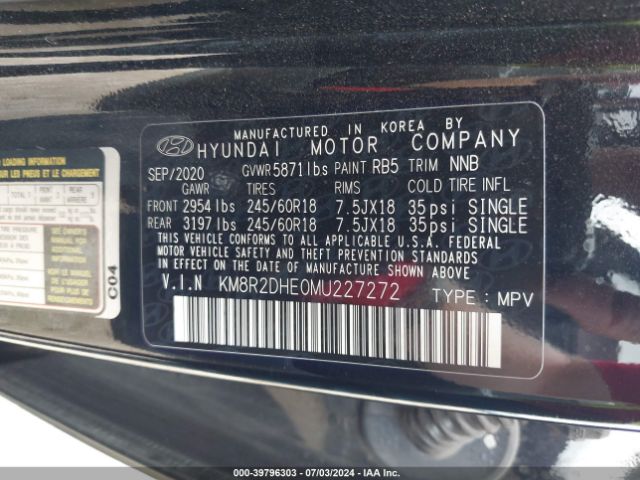 Photo 8 VIN: KM8R2DHE0MU227272 - HYUNDAI PALISADE 