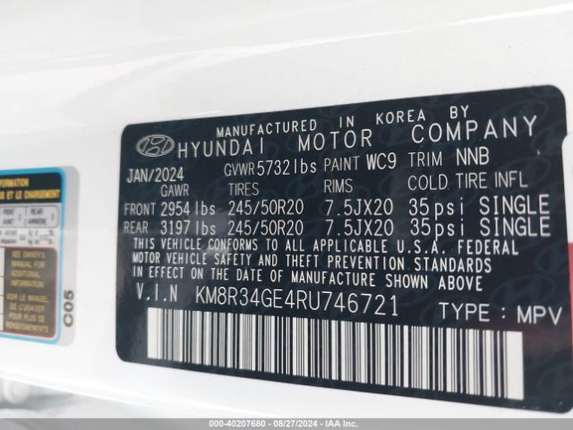 Photo 8 VIN: KM8R34GE4RU746721 - HYUNDAI PALISADE 