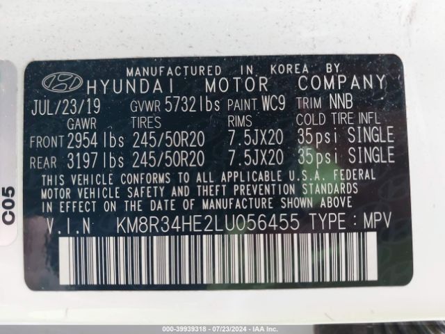 Photo 8 VIN: KM8R34HE2LU056455 - HYUNDAI PALISADE 