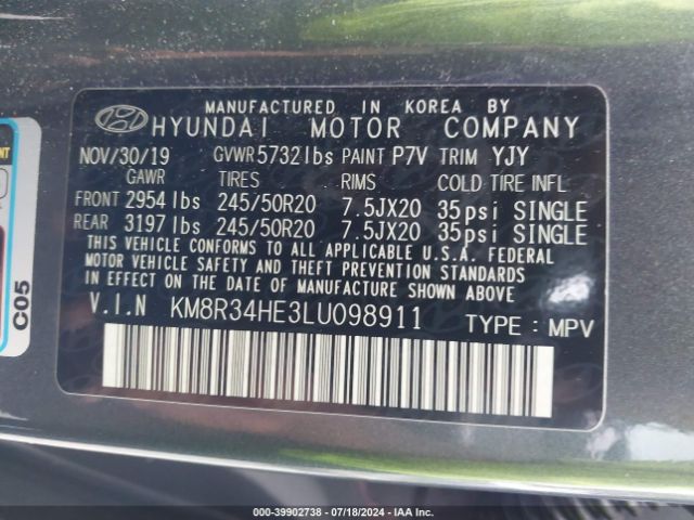 Photo 8 VIN: KM8R34HE3LU098911 - HYUNDAI PALISADE 