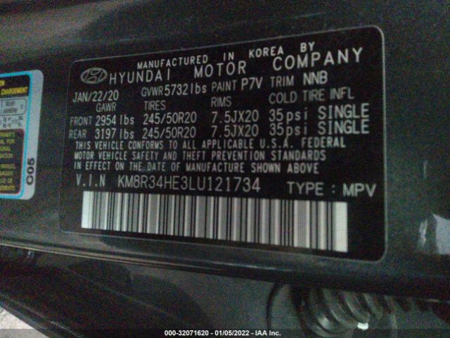 Photo 8 VIN: KM8R34HE3LU121734 - HYUNDAI PALISADE 