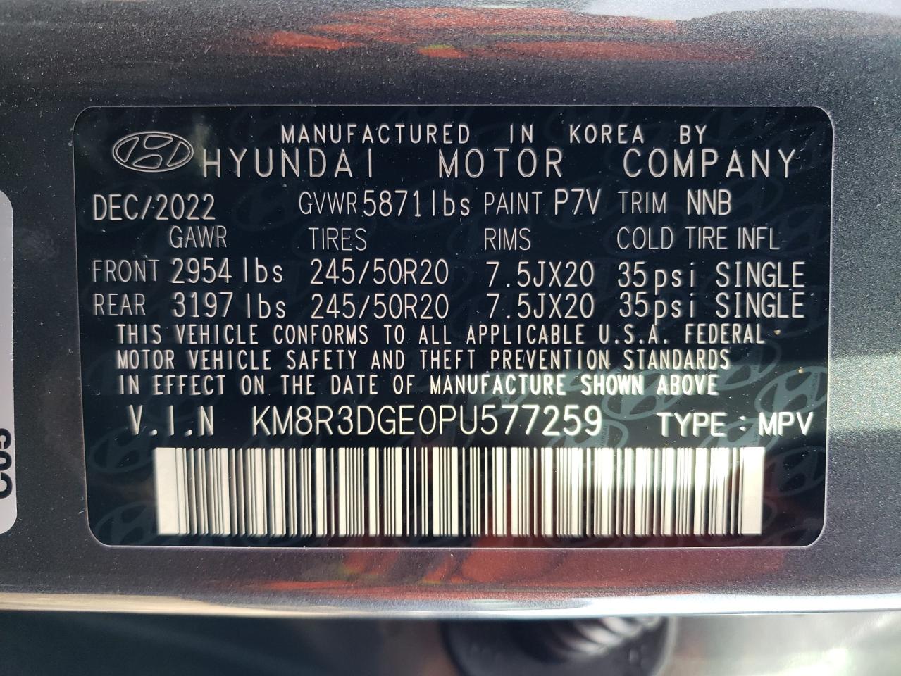 Photo 13 VIN: KM8R3DGE0PU577259 - HYUNDAI NULL 