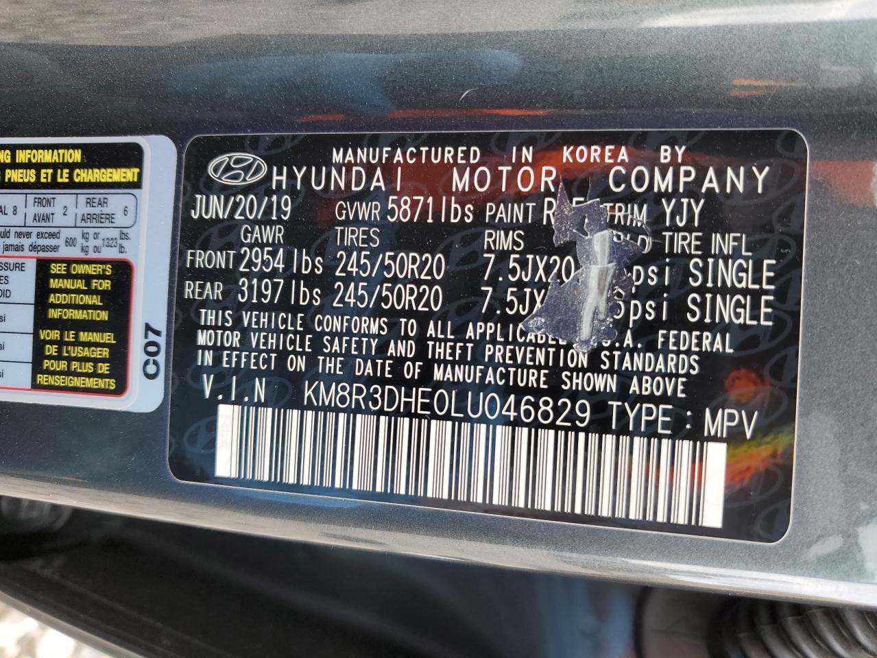 Photo 13 VIN: KM8R3DHE0LU046829 - HYUNDAI PALISADE 